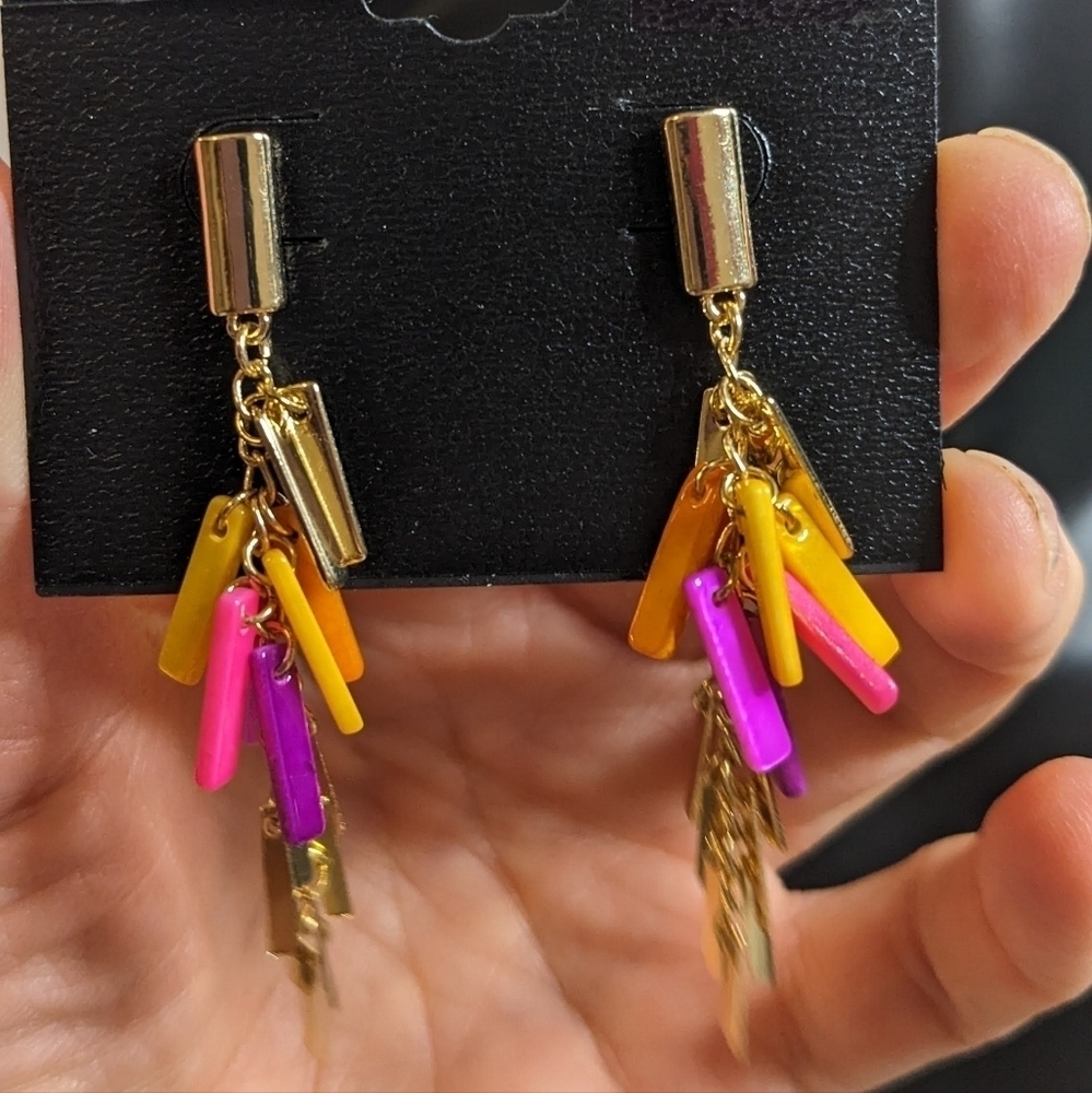 Ophelia‎ Roe Multi Color and Gold Tone Drop Earrings